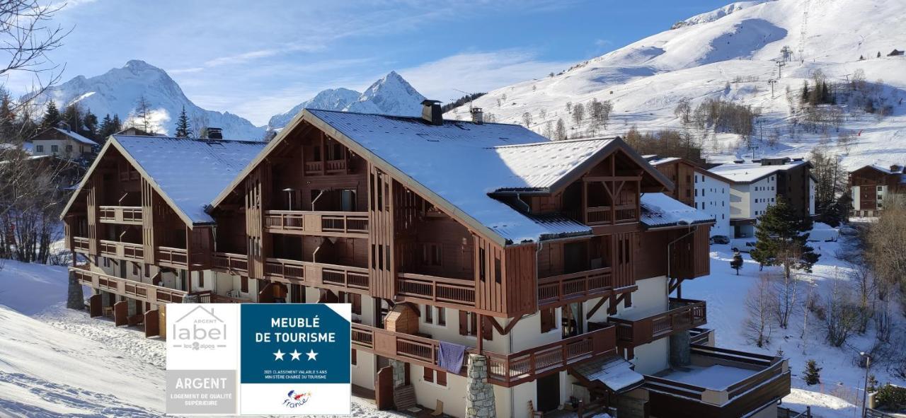T2 Meuble Tourisme 3 Etoiles, Pied Des Pistes-Parking Prive Avec Balcon Et Superbe Vue Apartment Лес дьо Алпс Екстериор снимка