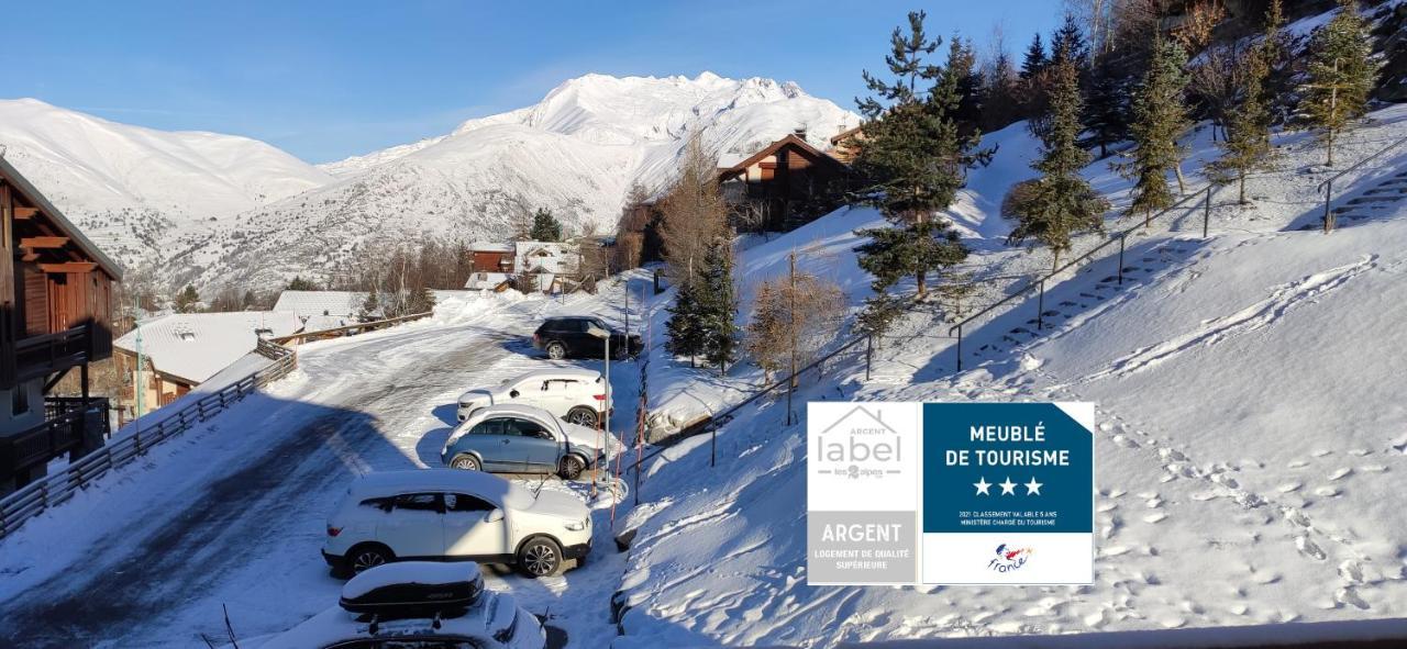 T2 Meuble Tourisme 3 Etoiles, Pied Des Pistes-Parking Prive Avec Balcon Et Superbe Vue Apartment Лес дьо Алпс Екстериор снимка